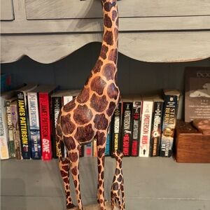 Handcrafted Giraffe Wall Decor - Brown